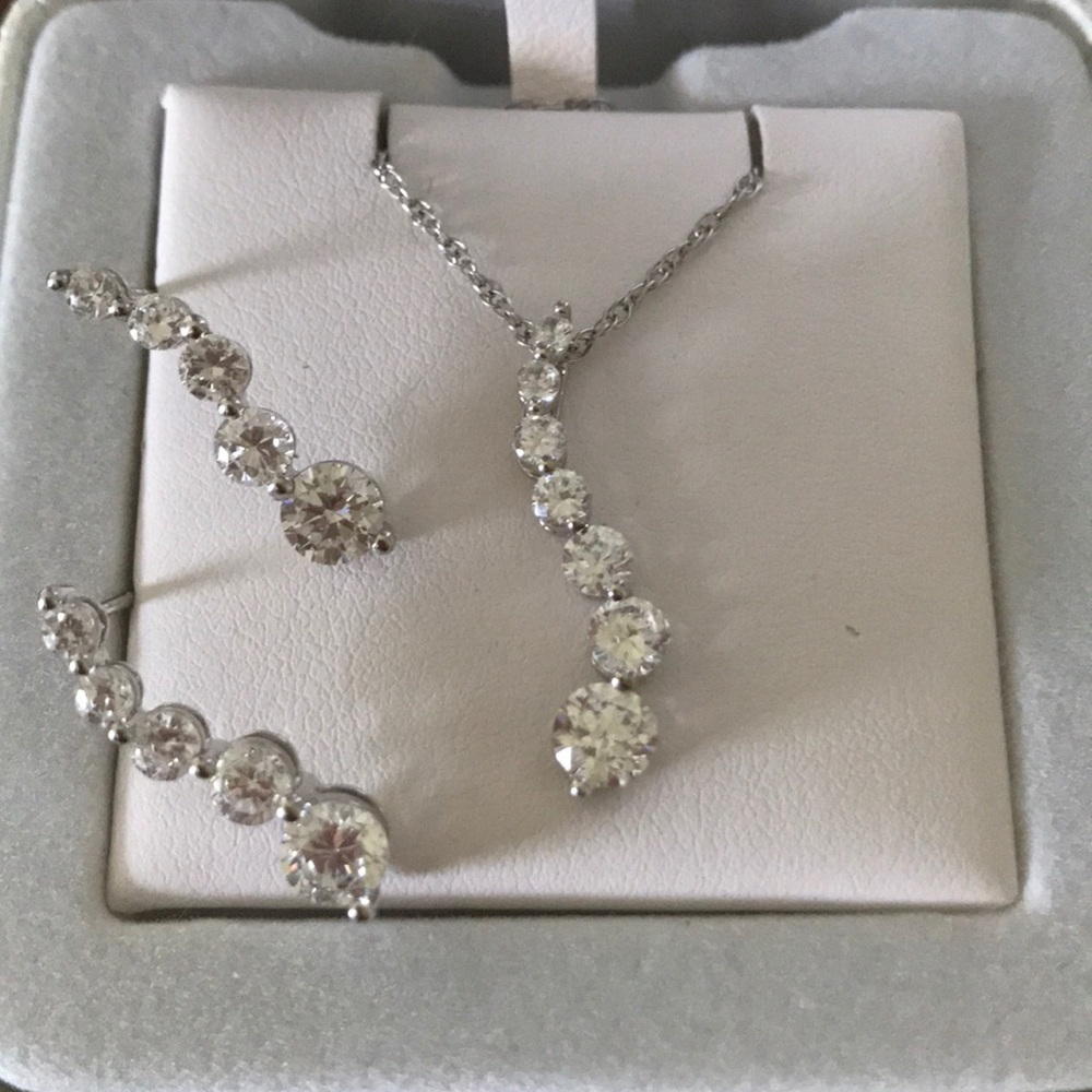 Sterling Silver Earrings and Matching Necklace